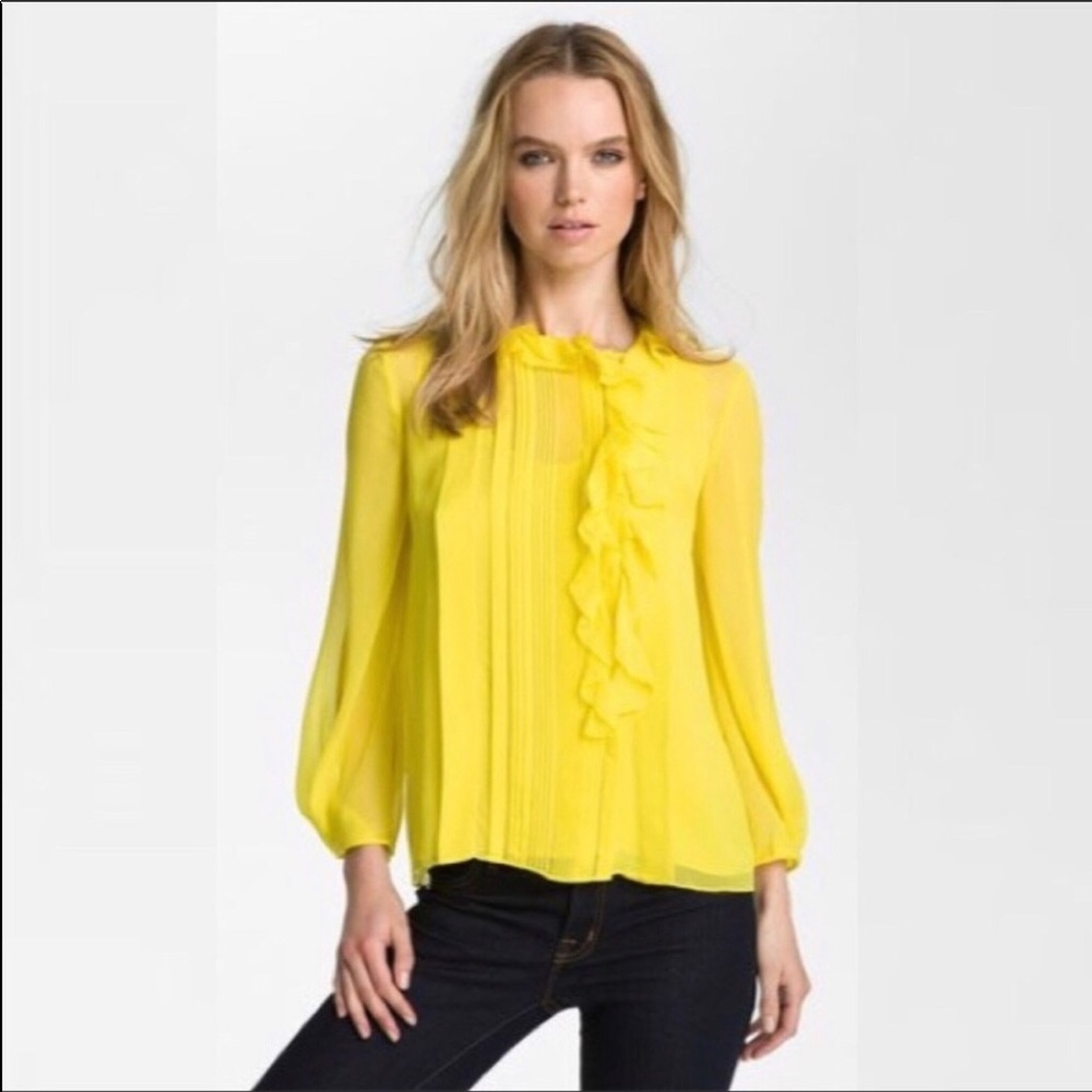 Diane von Fursternberg Sz 10 Kelly Top Acid Yellow
